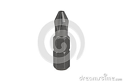 Screwdriver bit with cross slot and hex shank Stock Photo