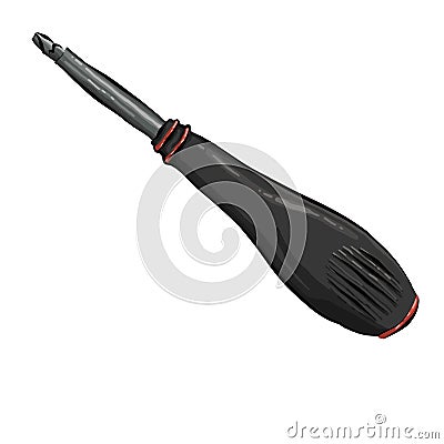 Screwdriver isolated on white background. Hand tools for repair and construction. raster illustration Stock Photo