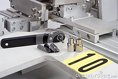 screwdriver, screw, nuts - industrial equipment support Stock Photo