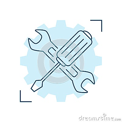 Screwdriver and wrench Vector Illustration