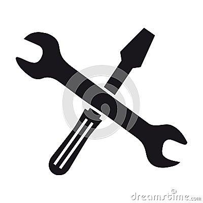 Screwdriver Wrench Tool Set - Vector Icons - Isolated On White Stock Photo
