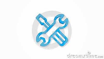 screwdriver, wrench tool, setup, settings 3d realistic line icon. vector illustration Vector Illustration