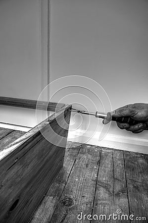 Screwing wood B Stock Photo