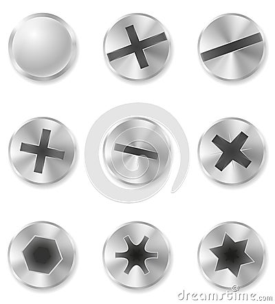 Screws bolts and rivet vector illustration Vector Illustration