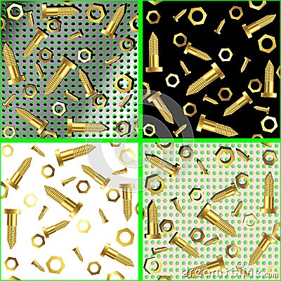 Screws and nuts composition Vector Illustration