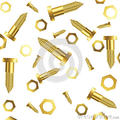 Screws and nuts over white background Vector Illustration