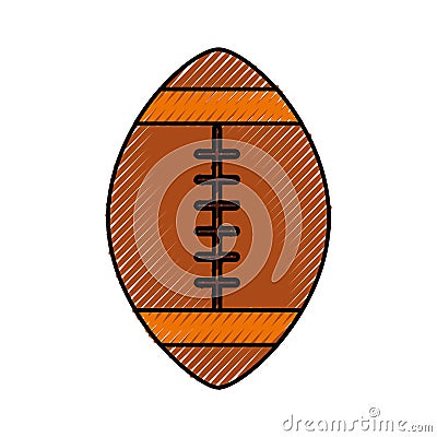 Scribble american football ball cartoon Vector Illustration