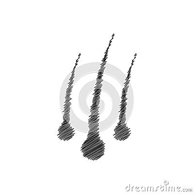 Scribble black hair follicles icon Vector Illustration