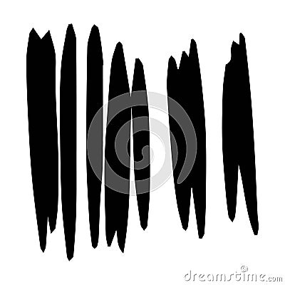 Scribble brush abstract element, charcoal stroke curly line set illustration for background Vector Illustration