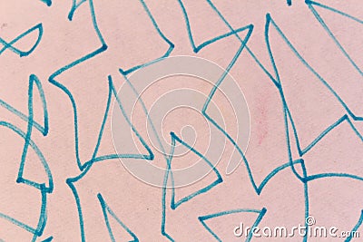 Scribble Drawing in Blue Stock Photo