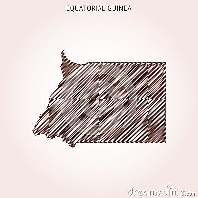 Scribble Map of Equatorial Guinea Vector Design Template. Vector Illustration