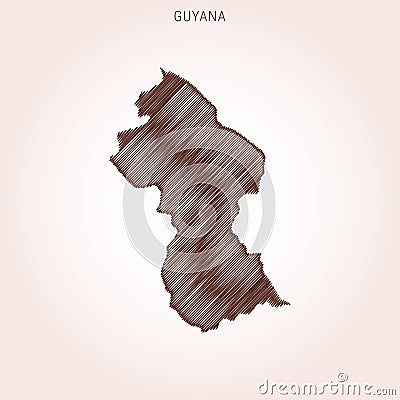 Scribble Map of Guyana Vector Design Template. Vector Illustration