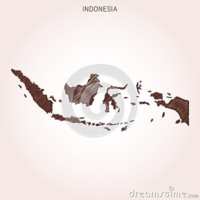 Scribble Map of Indonesia Vector Design Template. Vector Illustration