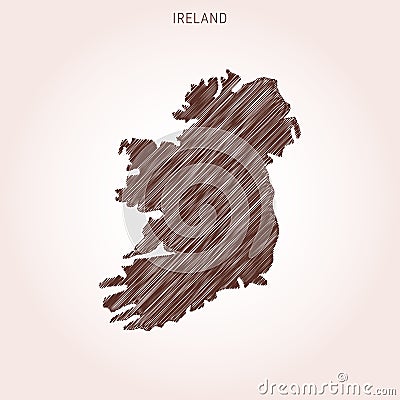 Scribble Map of Ireland Vector Design Template. Vector Illustration