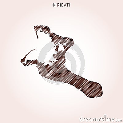 Scribble Map of Kiribati Vector Design Template. Vector Illustration