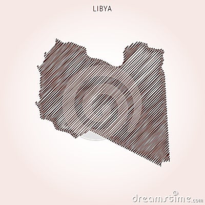 Scribble Map of Libya Vector Design Template. Vector Illustration