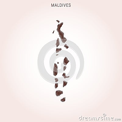 Scribble Map of Maldives Vector Design Template. Vector Illustration