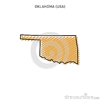 Scribble Map of Oklahoma Vector Design Template. Vector Illustration