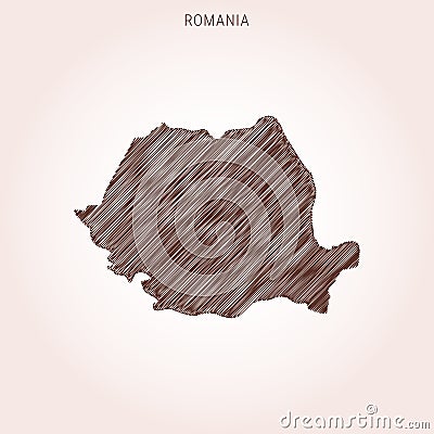Scribble Map of Romania Vector Design Template. Vector Illustration