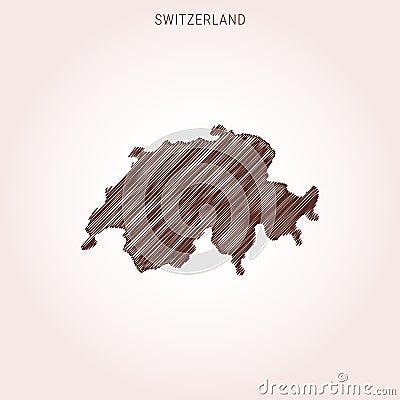 Scribble Map of Switzerland Vector Design Template. Vector Illustration