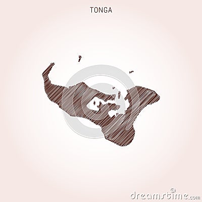 Scribble Map of Tonga Vector Design Template. Vector Illustration