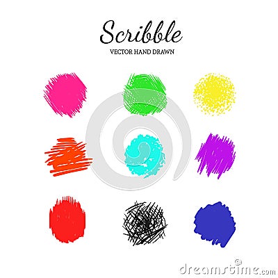 Scribble smears set 1 Vector Illustration