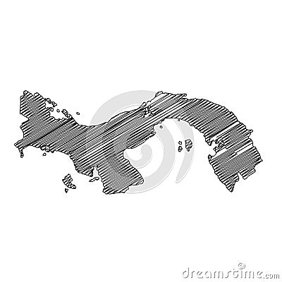 Scribble style Panama map design Vector Illustration