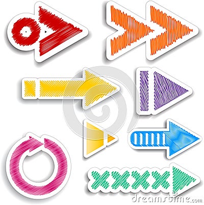 Scribbled arrow designs Vector Illustration