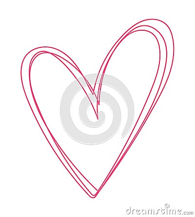 scribbled heart modern Vector Illustration