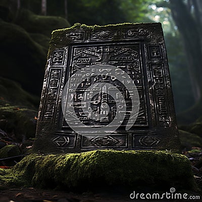 Script of the Ancients: Decoding Relic Inscriptions Stock Photo