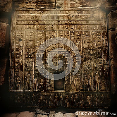 Script of the Ancients: Decoding Relic Inscriptions Stock Photo