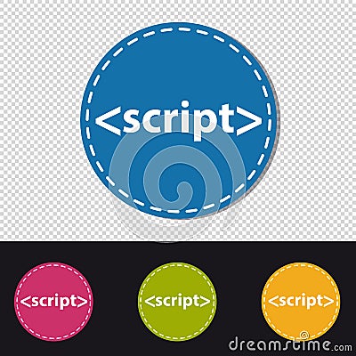 Script Icon - Programming Language Sign - Colorful Vector Illustration Stock Photo