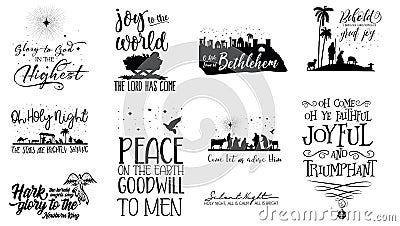 Scripture Christmas Quotes Vector Illustration