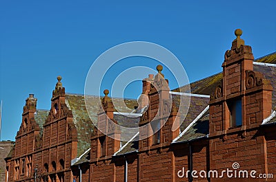 Scroll and Brickwork - Dundee Architecture Stock Photo