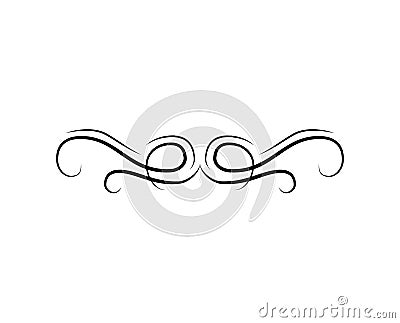 Scroll decorative element. Swirl, Curl, Filigree, Wedding invitation, Page divider. Vector. Vector Illustration