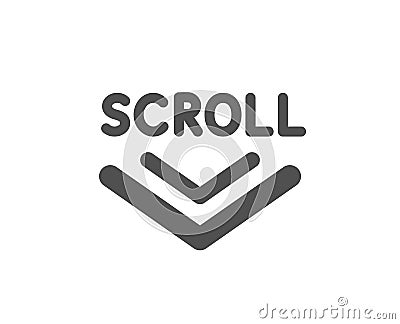 Scroll down arrow icon. Scrolling screen sign. Swipe page. Vector Vector Illustration
