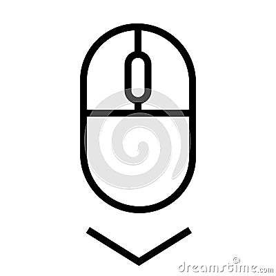 Scroll down icon. Vector scrolling mouse symbmol for web design isolated Vector Illustration