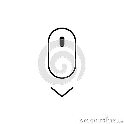 Scroll down icon. Vector scrolling mouse symbol for web design isolated on white background Vector Illustration