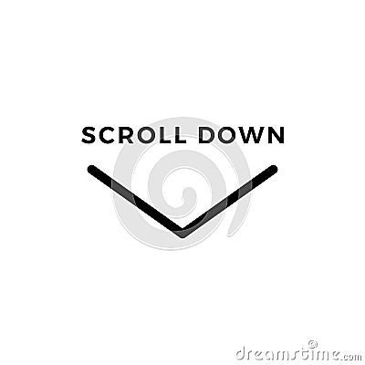 Scroll down icon. Vector scrolling sybmol for web design Vector Illustration