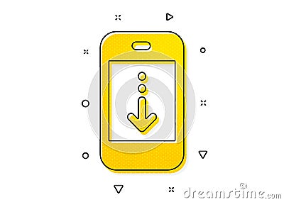 Scroll down phone icon. Scrolling screen sign. Swipe page. Vector Vector Illustration