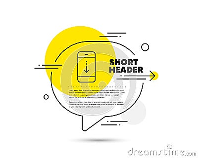 Scroll down phone line icon. Scrolling screen sign. Swipe page. Vector Vector Illustration