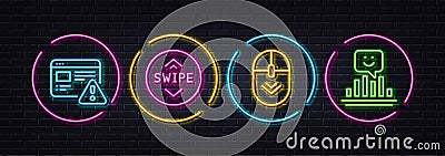 Scroll down, Swipe up and Internet warning minimal line icons. For web application, printing Vector Vector Illustration