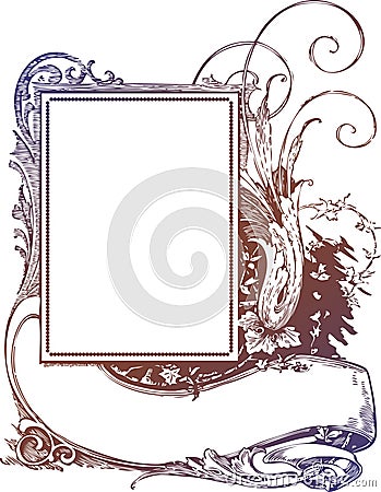 Scroll Frame & Banner Sign Vector Illustration