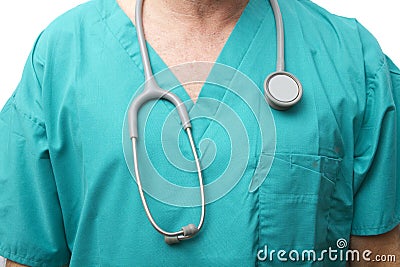 Scrubs and Stethoscope Stock Photo