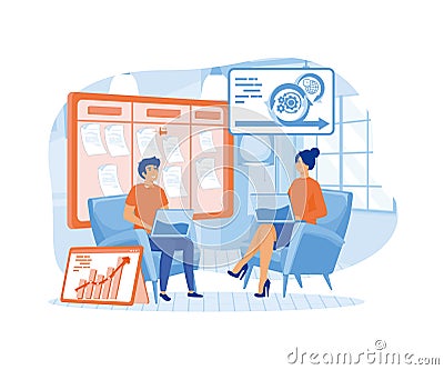 Scrum framework Software development methodology Process diagram Labeled agile software development scheme. Vector Illustration