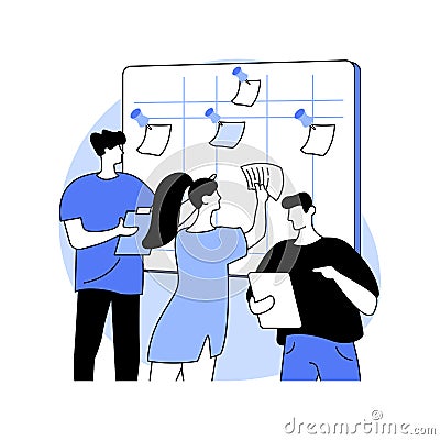 Scrum meeting isolated cartoon vector illustrations. Vector Illustration