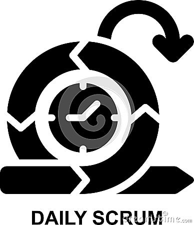 daily scrum, sprint, scrum, agile, project management, time solid glyph icon Stock Photo