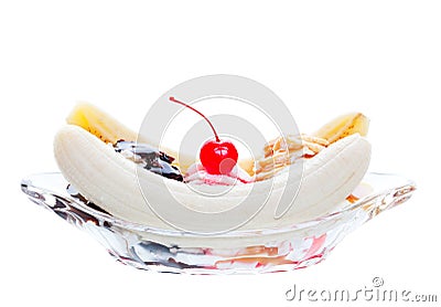 Scrumptious Banana Split Stock Photo