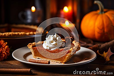 Scrumptious Cooking pumpkin pie. Generate Ai Stock Photo