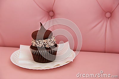Scrumptious cupcake and creamy frosting Stock Photo